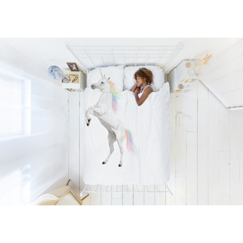 Snurk Kinderbettwäsche Garnitur EINHORN 160x210+65x100 cm