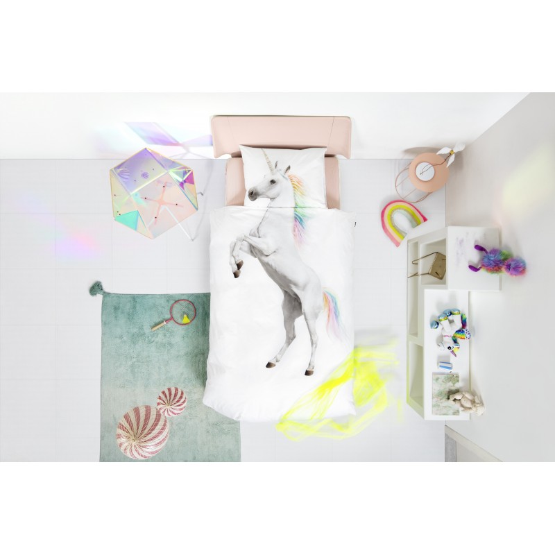 Snurk Kinderbettwäsche Garnitur EINHORN 160x210+65x100 cm