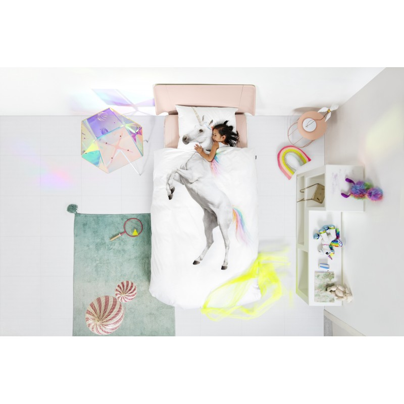 Snurk Kinderbettwäsche Garnitur EINHORN 160x210+65x100 cm