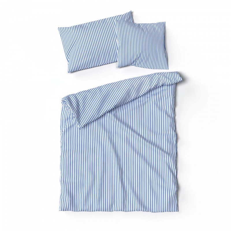 Lotus Bettwäsche Bambus STREIFEN blau