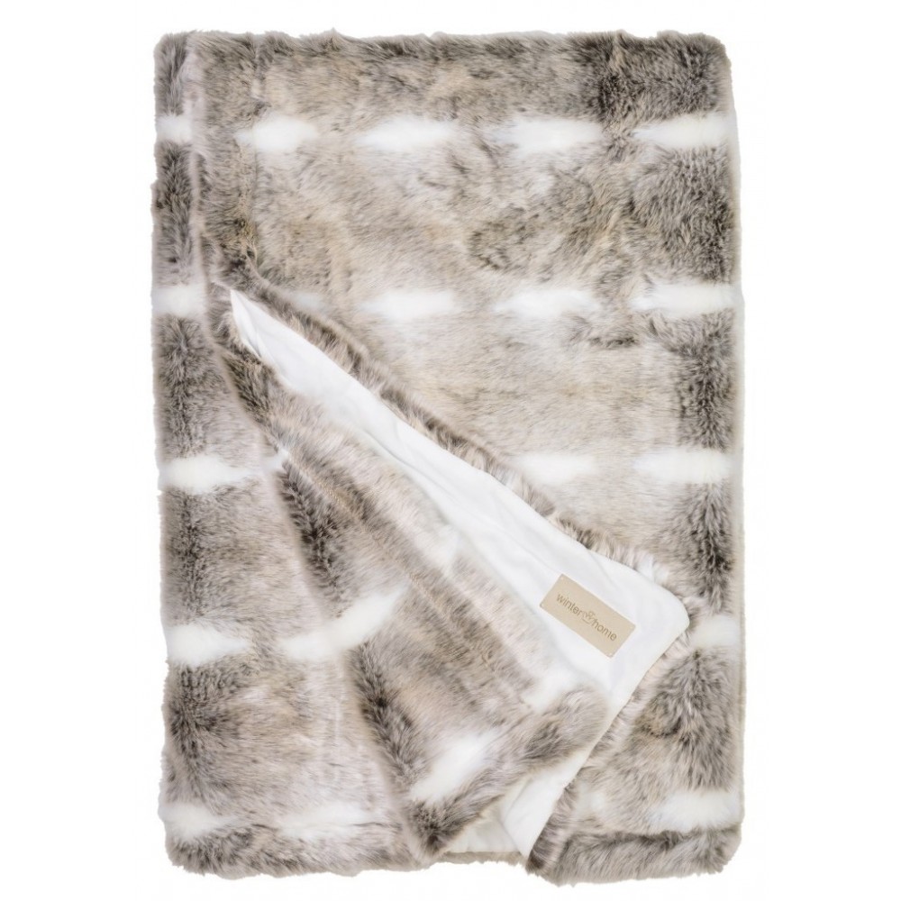 winter home decke fellimitat snow rabbit 140x200 cm