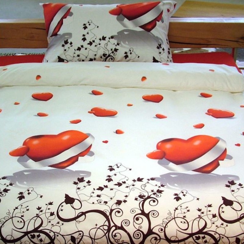Jugendbettwäsche Garnitur Tiamo mit Herz Motiv