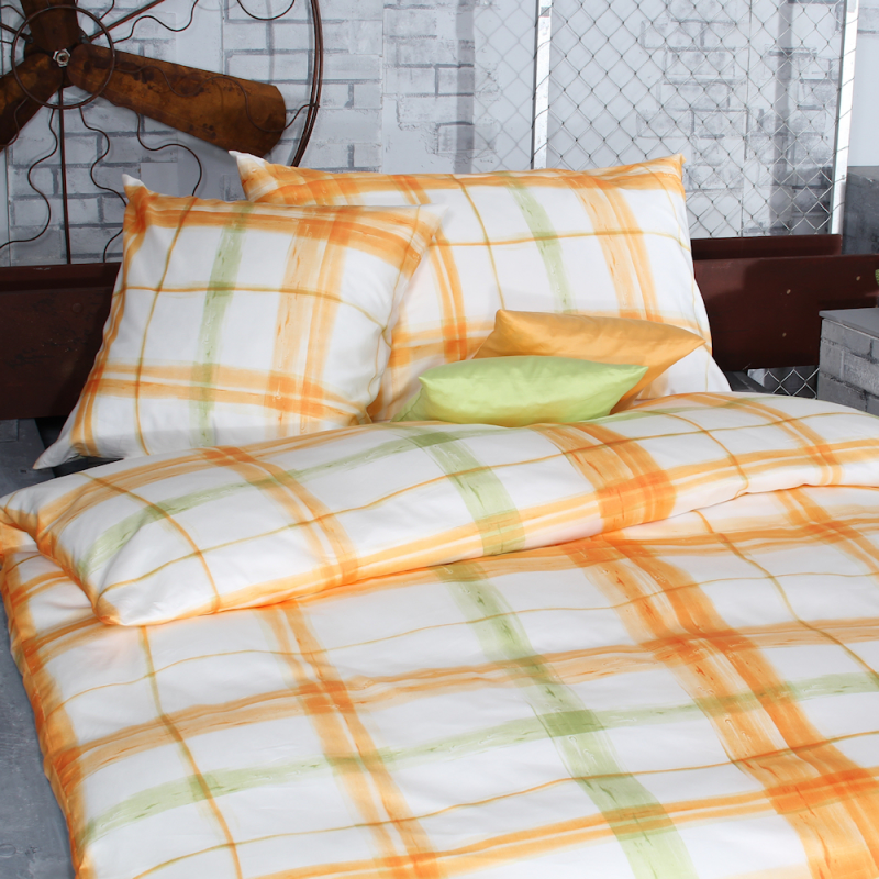 Tamara R Emotion Feinsatin Bettwäsche Drops Karo Muster