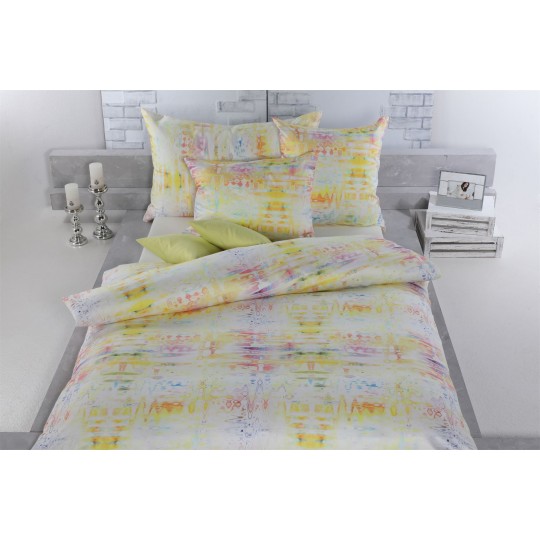 Tamara R Selection Satin Bettwäsche Garnitur Daisy Gelb mit Aquarell