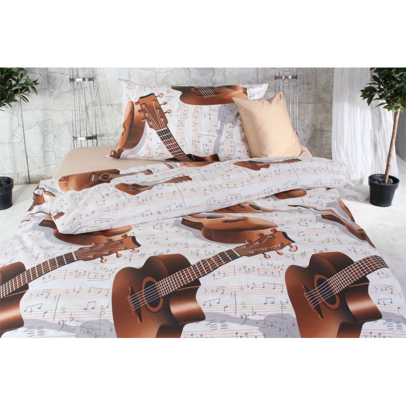 AColori Satin Bettwäsche  GITARRE braun