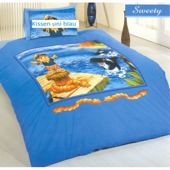 AColori Satin Bettwäsche SWEETY blau