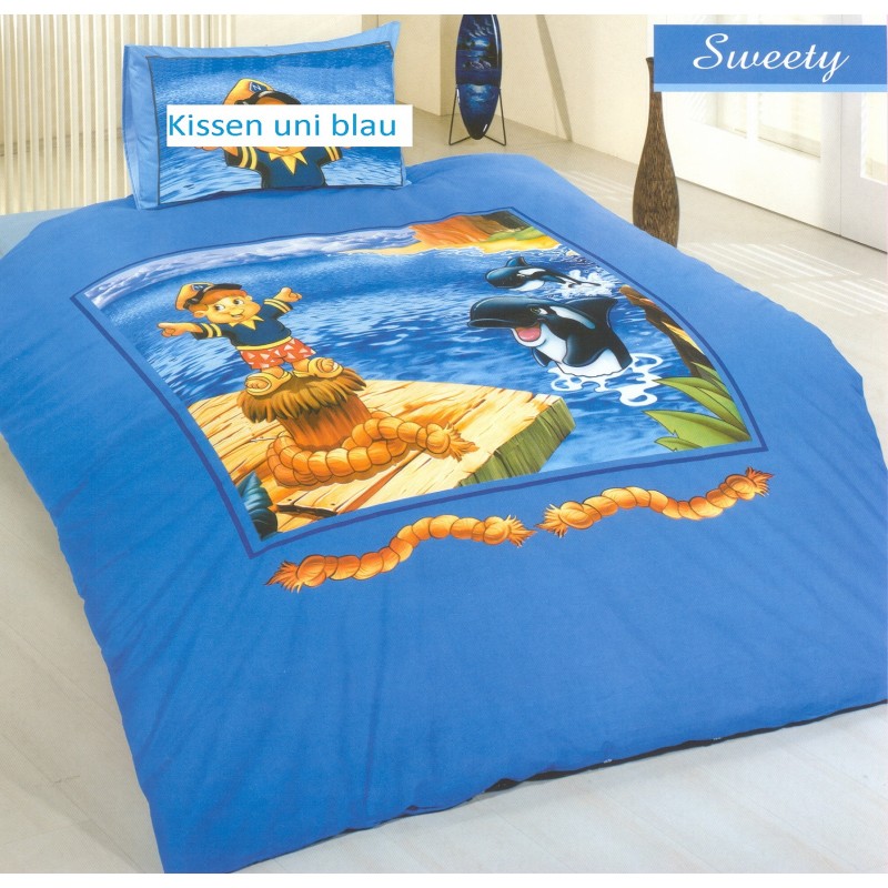 AColori Satin Bettwäsche SWEETY blau